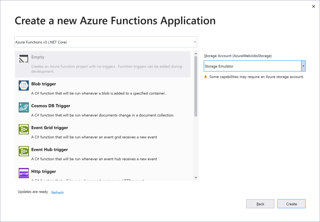 Create a new Azure Function Application